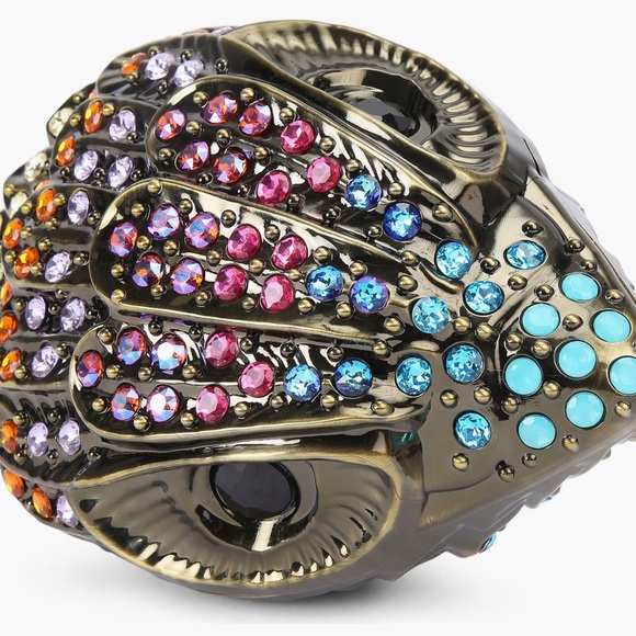 Kurt Geiger London Eagle Head Multicolor Embellished Clutch - Picture 1 of 8